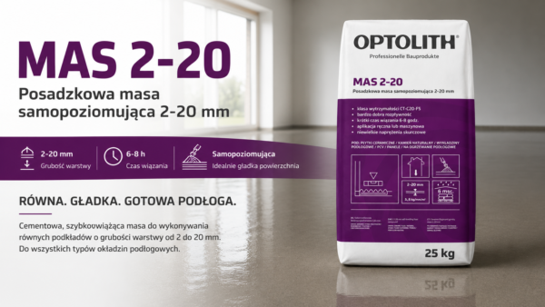 OPTOLITH MAS 2-20 Posadzkowa masa samopoziomująca 2–20 mm 25 kg