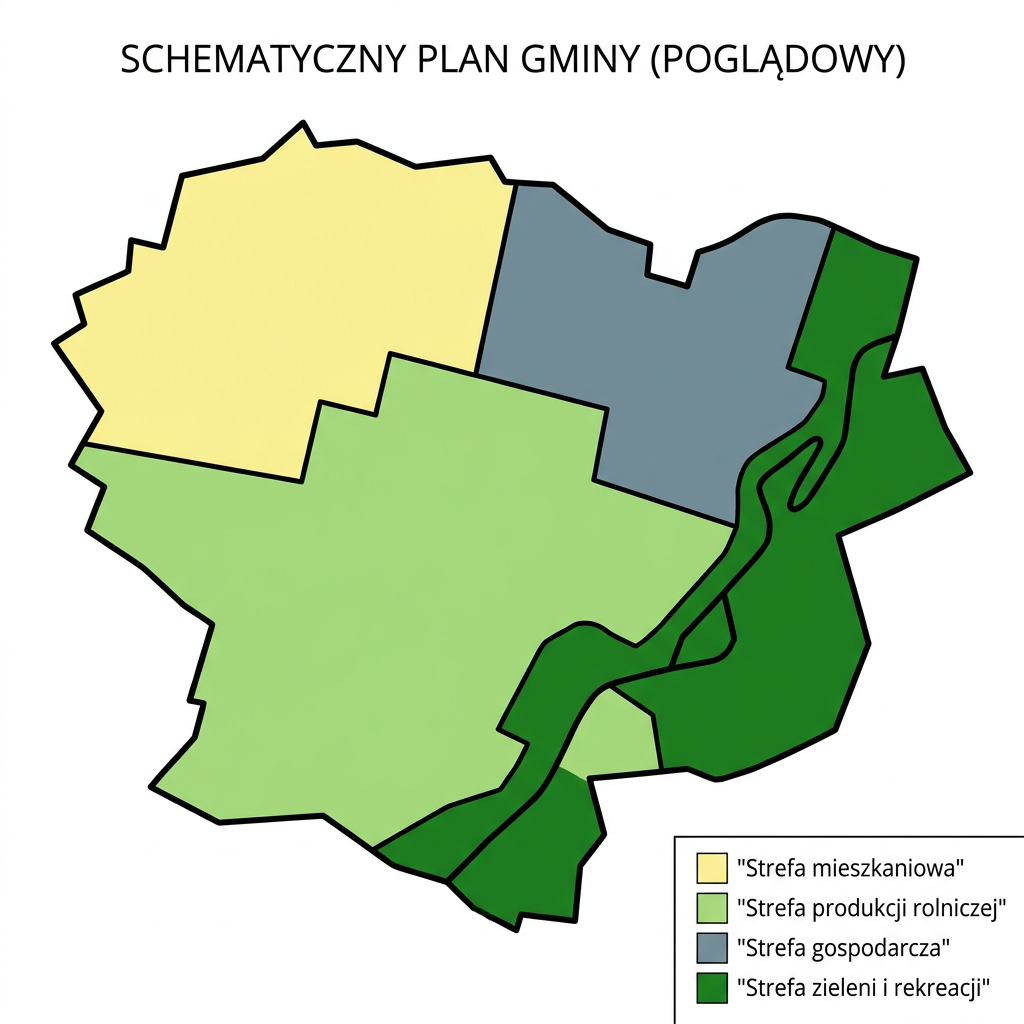 Schemat stref planistycznych — mapa gminy