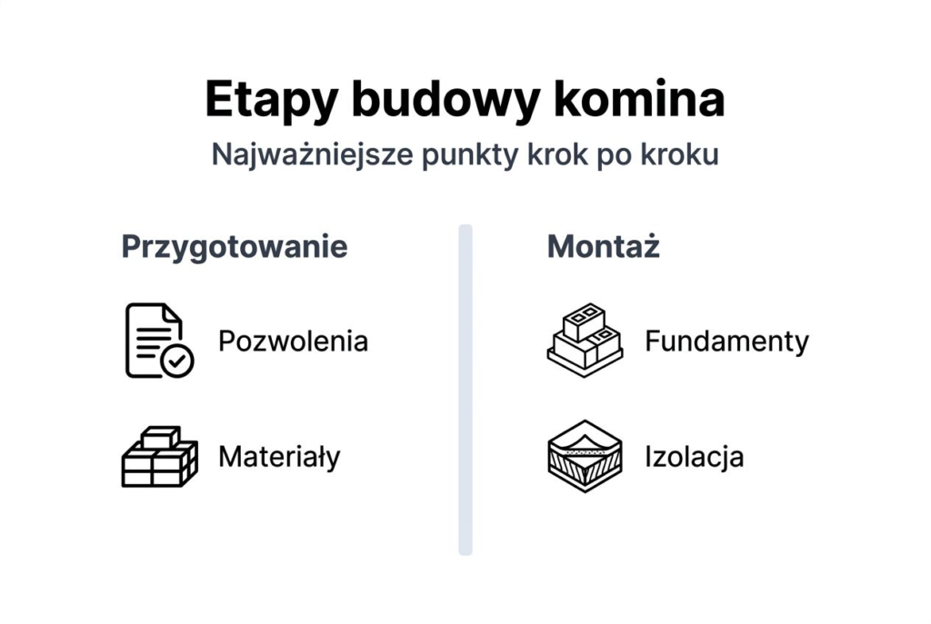 1772725993389 Infografika prezentujaca etapy budowy komina Budowa komina krok po kroku: przewodnik 2026