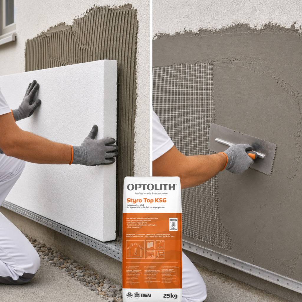 optolith uzycie KLEJ UNI DO STYROPIANU I SIATKI STYROTOP KSG 25KG