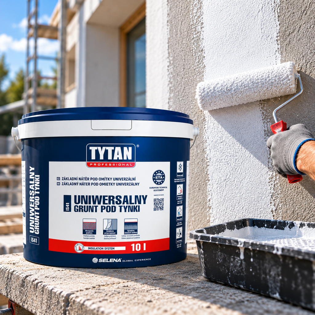 Tytan Professional IS41 Uniwersalny Grunt Pod Tynki 10 l – biały 3 Profesjonalny grunt TYTAN podczas renowacji elewacji Tytan Professional IS41 Uniwersalny Grunt Pod Tynki 10 l – biały